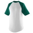 thumbnail image 1 of 423A Maillot de Baseball à Manches Courtes pour Adultes&44; Blanc & Vert Foncé - 3X, 1 of 1