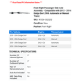 thumbnail image 2 of Front Right Passenger Side Axle Assembly - Compatible with 2013 - 2016 Dodge Dart (With Automatic or Manual Trans) 2014 2015, 2 of 2