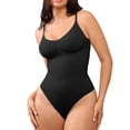 thumbnail image 4 of Outfmvch Shapewear Bodysuits Shapewear Shaping Panties Womens Sexy Spaghetti Strap Bodycon Stretch Jumpsuit U Neck Short Romper Bodysuit Tummy Control Shapewear(clearance) Black M, 4 of 6