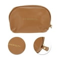 thumbnail image 4 of Unique Bargains 1 Pc Semicircular Drawstring Makeup Bag for Vacation Business Travel PU Brown, 4 of 6