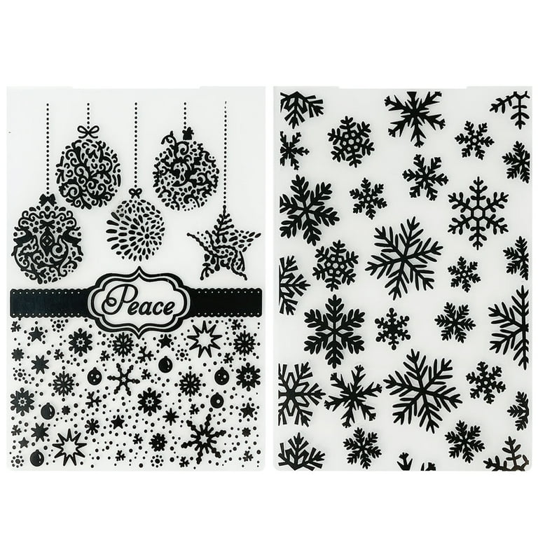 Wrapables Embossing Folder Paper Stamp Template for Scrapbooking, Card Making, DIY Arts & Crafts (Set of 2) Snowflakes