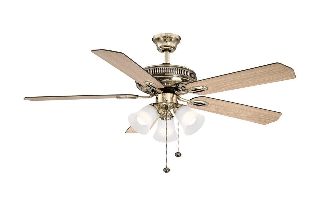 Hampton Bay Glendale 52 In Led Indoor Flemish Brass Ceiling Fan New Com - Antique Brass Ceiling Fans With Light And Remote Control