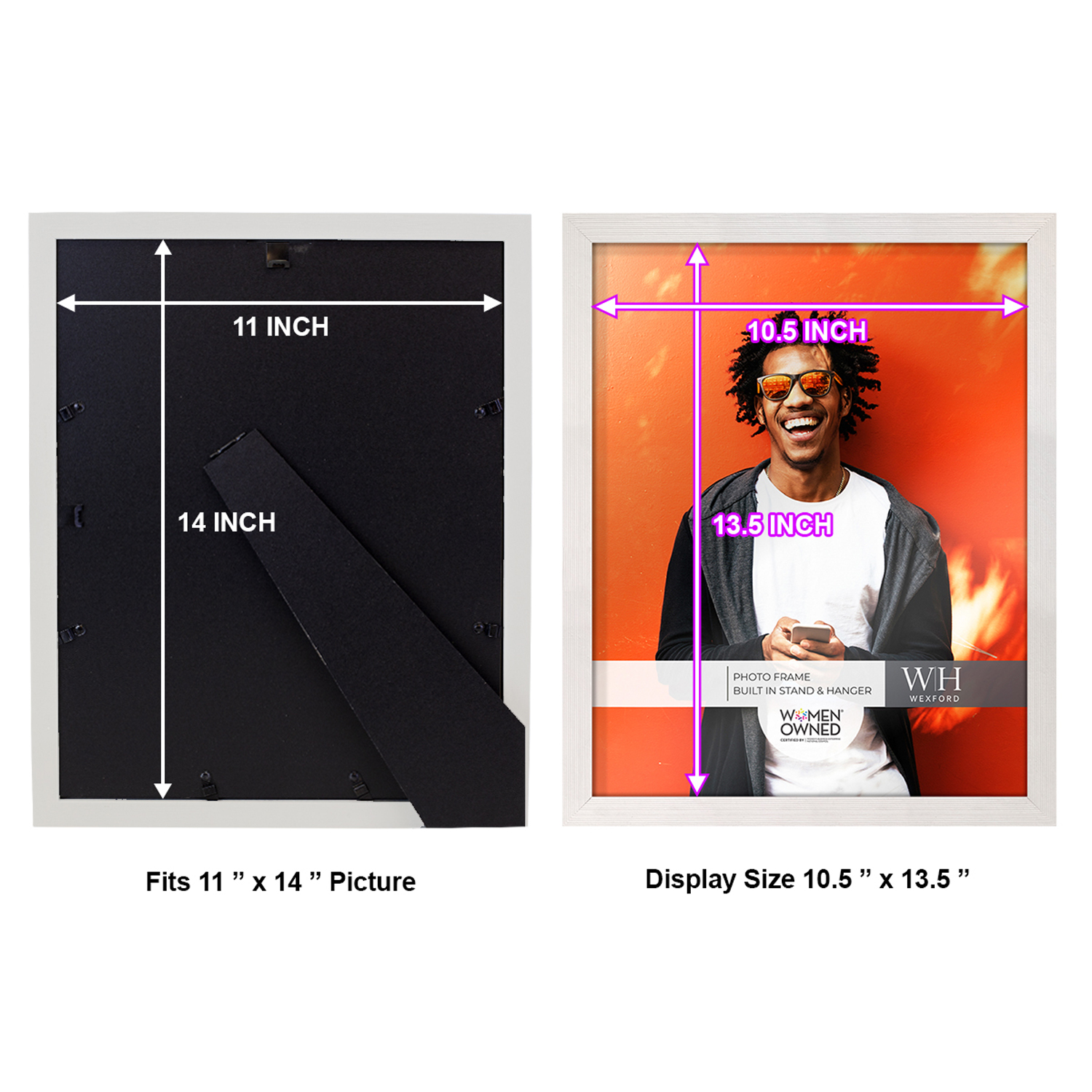 Grooved 11 in. x 14 in. White Picture Frame (Set of 2)
