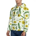 thumbnail image 3 of Sikiie Yellow Dandelions Men's Hoodie, Essentials Hoodie, Sweatshirt, Pullover Hooded Sweatshirt for Men-3X-Large, 3 of 7