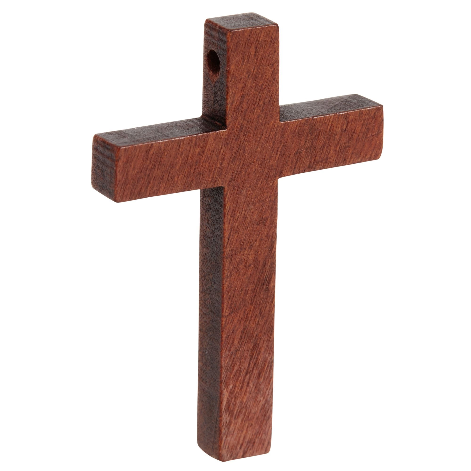 Sasylvia Wooden Cross Charm Bulk Small Cross Charm for Craft Mini Wood Cross Pendant Christian Baptism Cross Party Favor for DIY Keychain Necklace