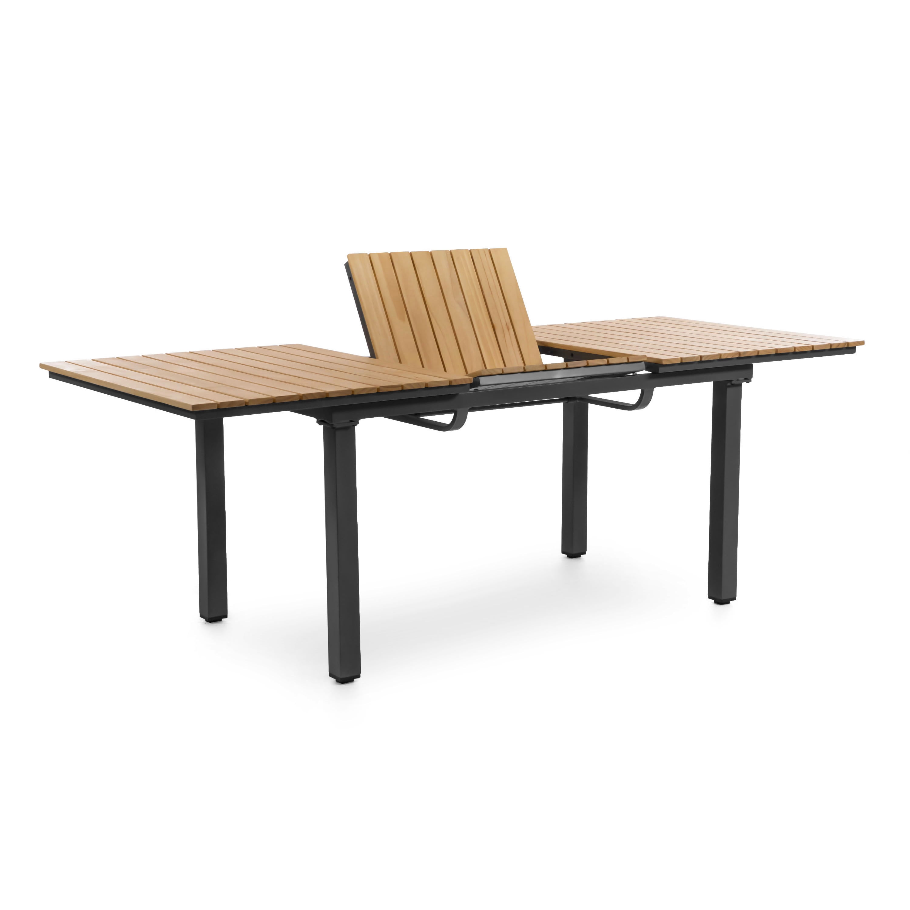 Furniture of America Mack Metal 5-Piece Patio Dining Set with Adjustable Table, Brown