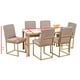thumbnail image 4 of Comedor Soria Golden 6 Sillas Tubular Cubierta Porcelanato Mármol MOBILKRAFT Modelo Soria Golden 6 Sillas Rectangular, Estilo Contemporáneo en Color Late, 4 of 5