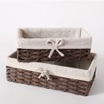 thumbnail image 3 of Storage Basket Snacks Box Clothing Case Large Capacity Detachable Sundries Organizer Thickened Design Fiber Iron Home Supplies Wood Color Small, 3 of 9