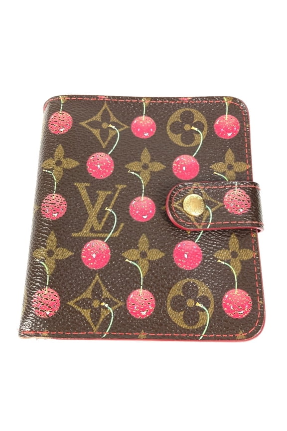 Pre-Owned LOUIS VUITTON M95005 Monogram Cherry Takashi Murakami Compact Zip Wallet... (Good)