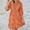 Orange, variant on Turilly Women's Summer Solid Color Long Sleeve V-Neck Dress