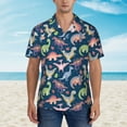 thumbnail image 4 of Daiia Dinosaur Hawaiian Shirt for Men Gentle Cotton Regular Short Sleeve Casual-X-Large, 4 of 9