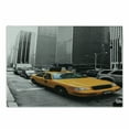 thumbnail image 1 of City Cutting Board, Yellow Cab in New York City Touristic Attractions Traffic Road Photography, Decorative Tempered Glass Cutting and Serving Board, Small Size, Marigold Grey Black, by Ambesonne, 1 of 1