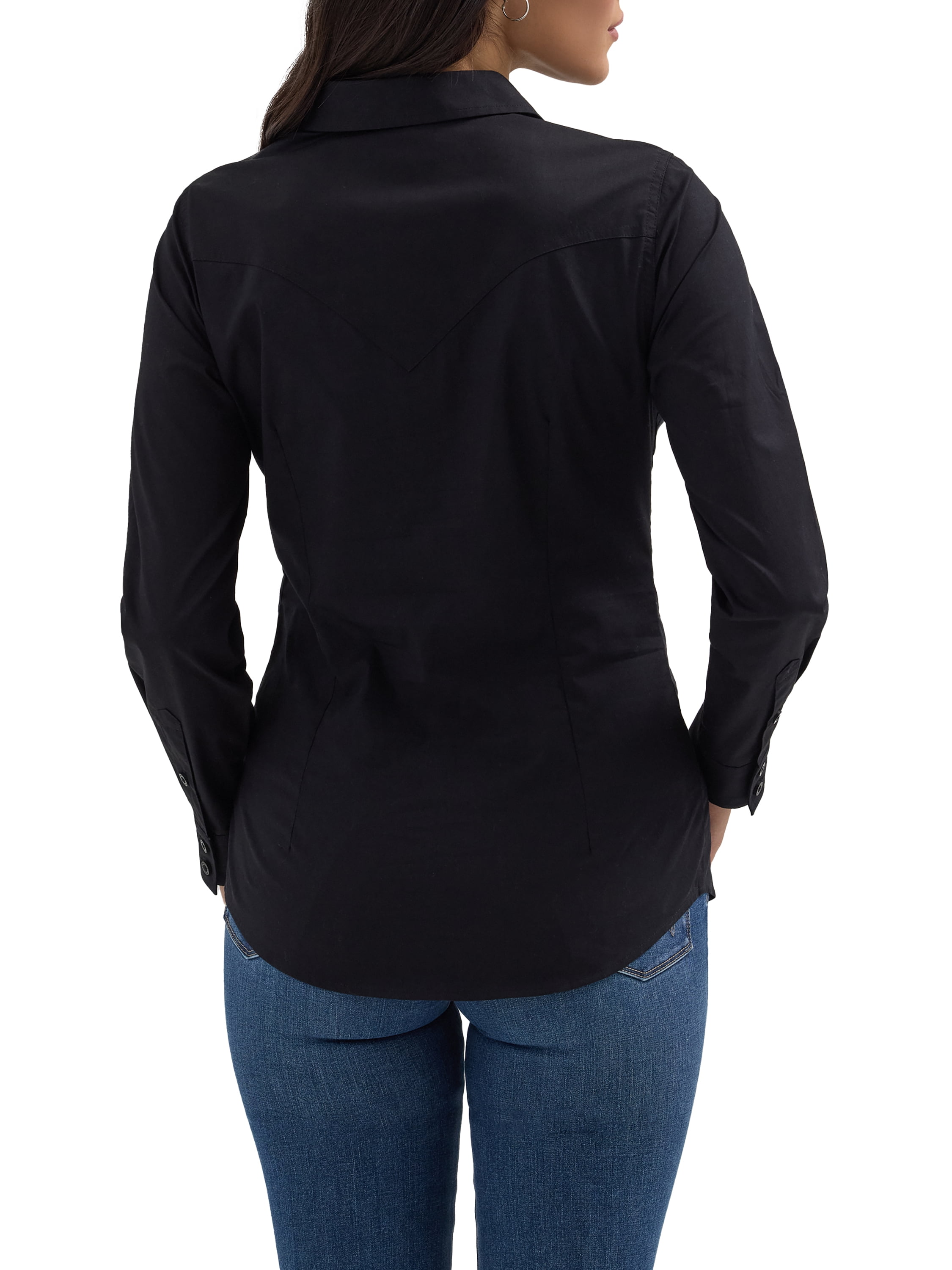 Wrangler® Women's Western Long Sleeve Button Front Shirt