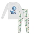 thumbnail image 2 of Pyjamas pour Enfants Ensemble de Pyjama Imprimé Dinosaure Col Rond Manches Longues Pantalon 2 Pcs Printemps Automne Pyjama Garçon Tout-Petit Gris Clair 3 Ans-4 Ans, 2 of 5
