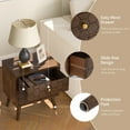 thumbnail image 4 of COSIEST Mid-Century Brown 4-Legs Nightstands with 2-Drawers, 4 of 9