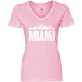 thumbnail image 3 of Inktastic Miami Skyline Grunge Women's V-Neck T-Shirt, 3 of 5