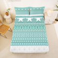 thumbnail image 5 of jejeloiu Airy Border King Sheets For Men Women,Soft Print Bedding,Mint White,4pcs,1 Flat Sheet, 1 Fitted Sheet and 2 Pillowcases, 5 of 6