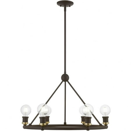 

6 Light Chandelier in Transitional Style-19.5 inches Tall and 25 inches Wide-Black/Brushed Nickel Finish Bailey Street Home 218-Bel-4829249