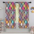 thumbnail image 5 of Blackout Kids Curtains,Multicolor Ethnic Geometric Patchwork Pattern Childrens Insulated Curtains Set Of 2,Bedroom Essentials,Toddler Room Decor 42x63in(106x160cm), 5 of 5