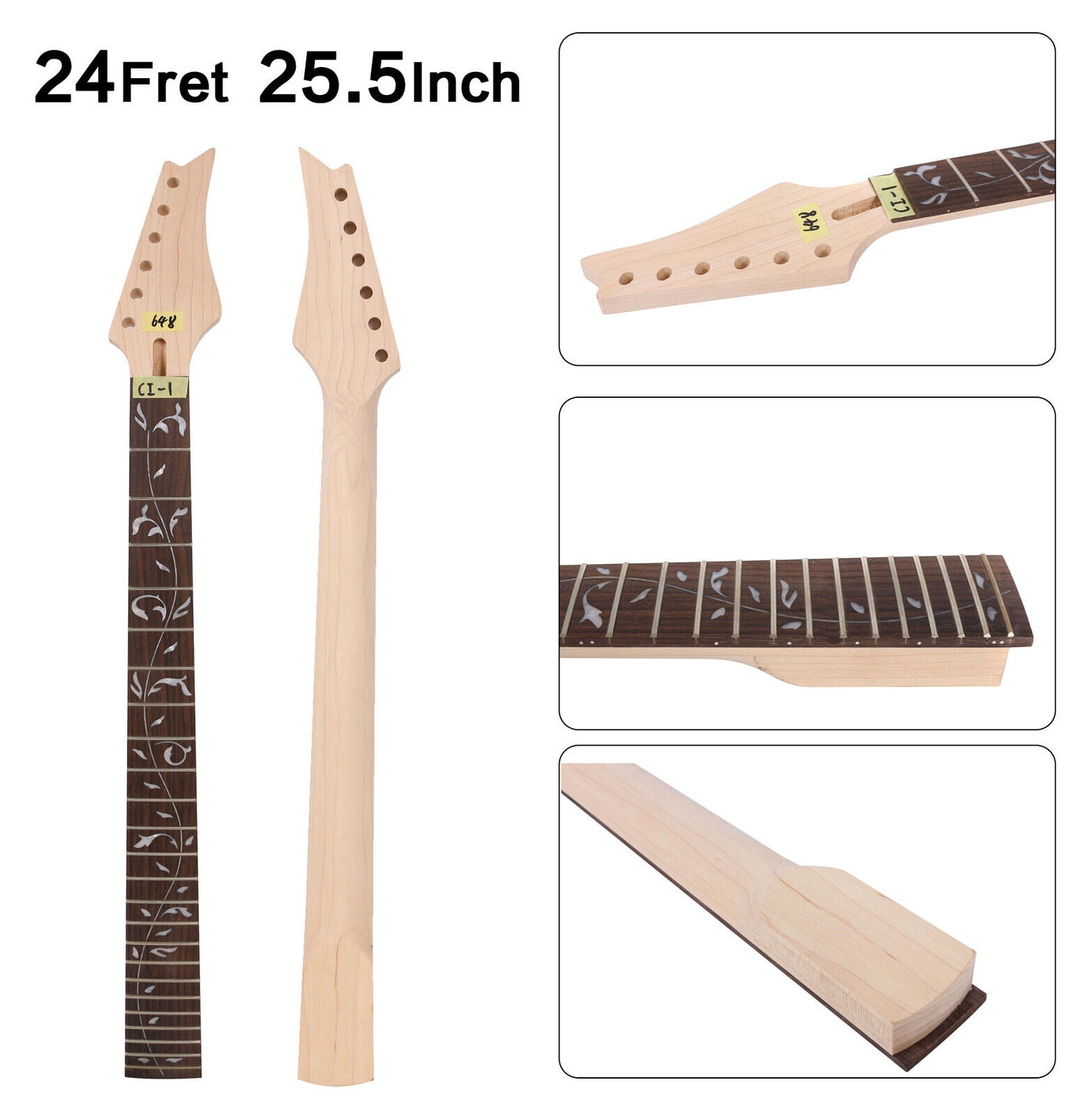 yinfente elektrische gitaar 24 frets 64,8 cm esdoorn palissander yinfente elektrische gitaar 24 frets 64,8 cm esdoorn palissander