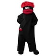 thumbnail image 5 of Funny Cartoon Monster Plush One-Piece Pajamas, Cozy Couple Matching Loungewear for Adults, Comfy Game Night Sleepwear with Hood and Comb, Halloween Oversized Fleece Onesie(Black,XL), 5 of 8