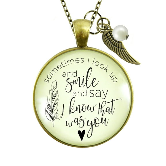 Memorial Sometimes I Look Up Necklace Gutsy Goodness Female Adult Bronze Metal Jewelry