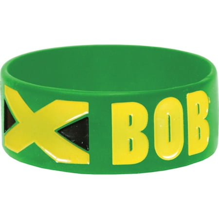 Bob Marley Men S Jamaica Flag Rubber Bracelet Green Bob Marley Men S Jamaica Flag Rubber Bracelet Green