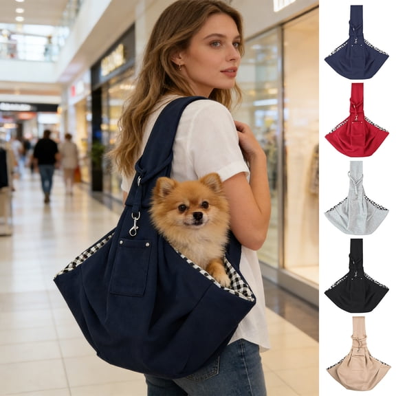 Small Dog Cat Crossbody Sling Carrier,Adjustable Strap Travel Hand-Free Safe Bag,Travel Pouch with Breathable Mesh,for Outdoor Walking,Hiking & Daily Errands,Suitable For All Seasons