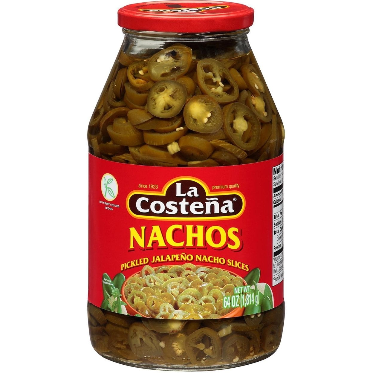(3 pack) La Costeña Pickled Nacho Jalapeno Slices, 64 oz