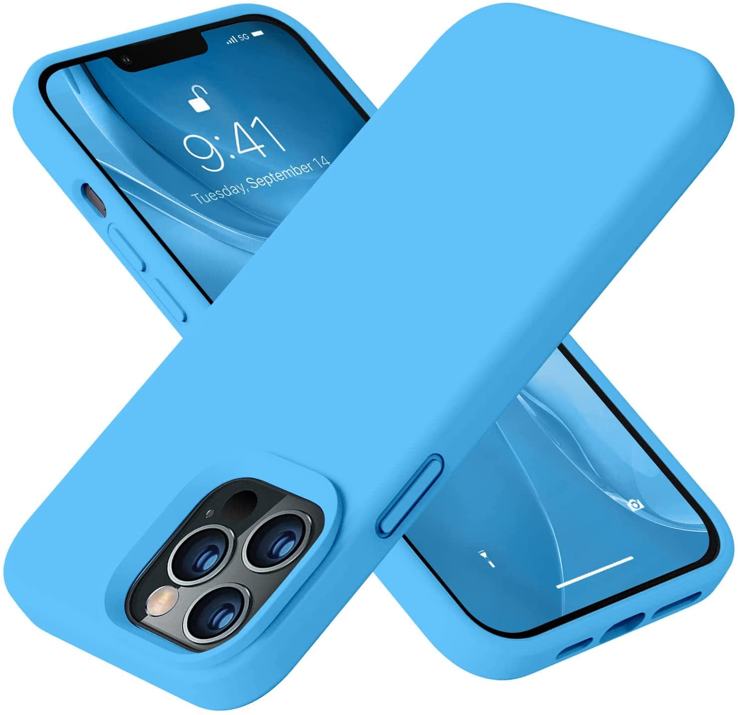 Funda puede usarse con iPhone 12, iPhone 12 Pro, azul, Original Soft Case,  silicona, royal blue (03) - All Spares