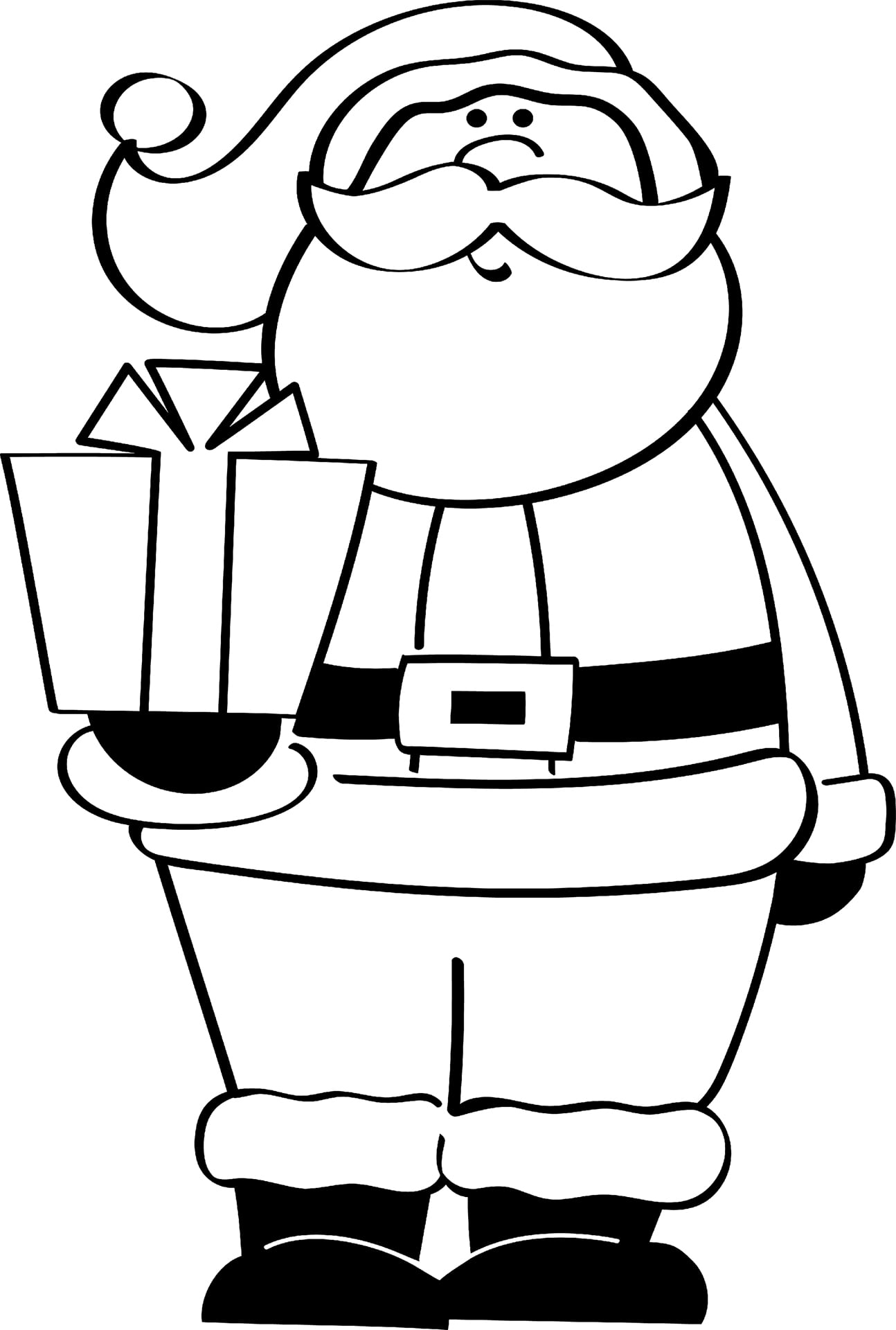 Santa Holding A Gift Present Christmas Holidays Wall Decals for Walls Peel and Stick wall art