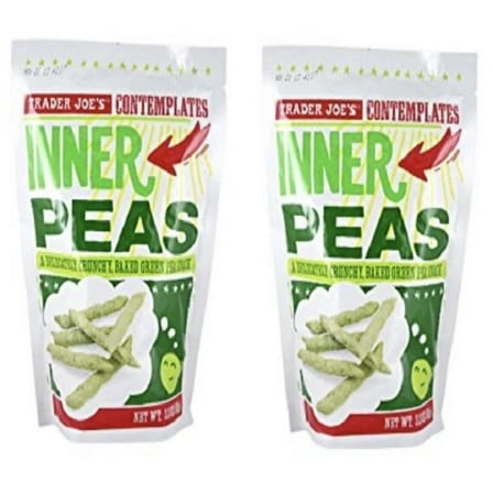 Trader Joe’s Contemplates Inner Peas – Baked Green Pea Snack, Light & Crunchy, 3.3 oz Bags (2-Pack)