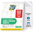 thumbnail image 1 of Glossy Printable Vinyl Sticker Paper Waterproof 50 Sheets 8.5"x11", Inkjet Printer (Epson)- White Vinyl Sticker Sheets - Strong A, 1 of 7