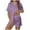 Purple, variant on XIYON Pajama Set For Women Fashion Solid Color Lapel Short Sleeve Shorts Casual And Comfortable Home Wear Set Loungewear Sleepwear