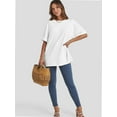 thumbnail image 4 of Women's Oversized T Shirts Short Sleeve Crewneck Summer Tops Casual Loose Basic Tee Shirts Trendy Clothes, 4 of 4