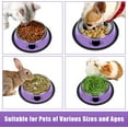 thumbnail image 5 of 2/3Pcs Cat Bowls Non-Slip Stainless Steel Small Cat Food Bowls Unbreakable Thicken Cat Feeder 7 Oz Cat Dishes Suitable for Indoor Small Pets Removable Rubber Base Easily Clean Lovely Color, 5 of 7