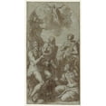 thumbnail image 2 of Giuseppe Porta 9x14 Black Ornate Wood Framed Double Matted Museum Art Print Titled: Christ the Saviour Above Saints John the Baptist, Jerome, Catherine and Thomas (1550-1559), 2 of 5