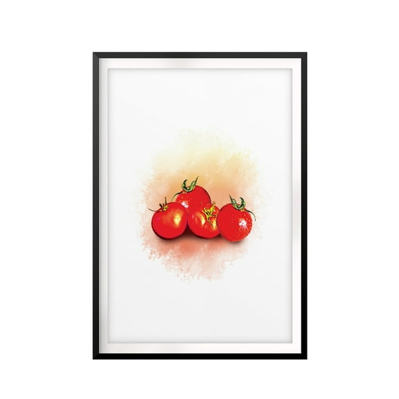 Designs ByLITA Cherry Tomatoes Watercolor 5 x 7 UNFRAMED Print Fruit Wall Art