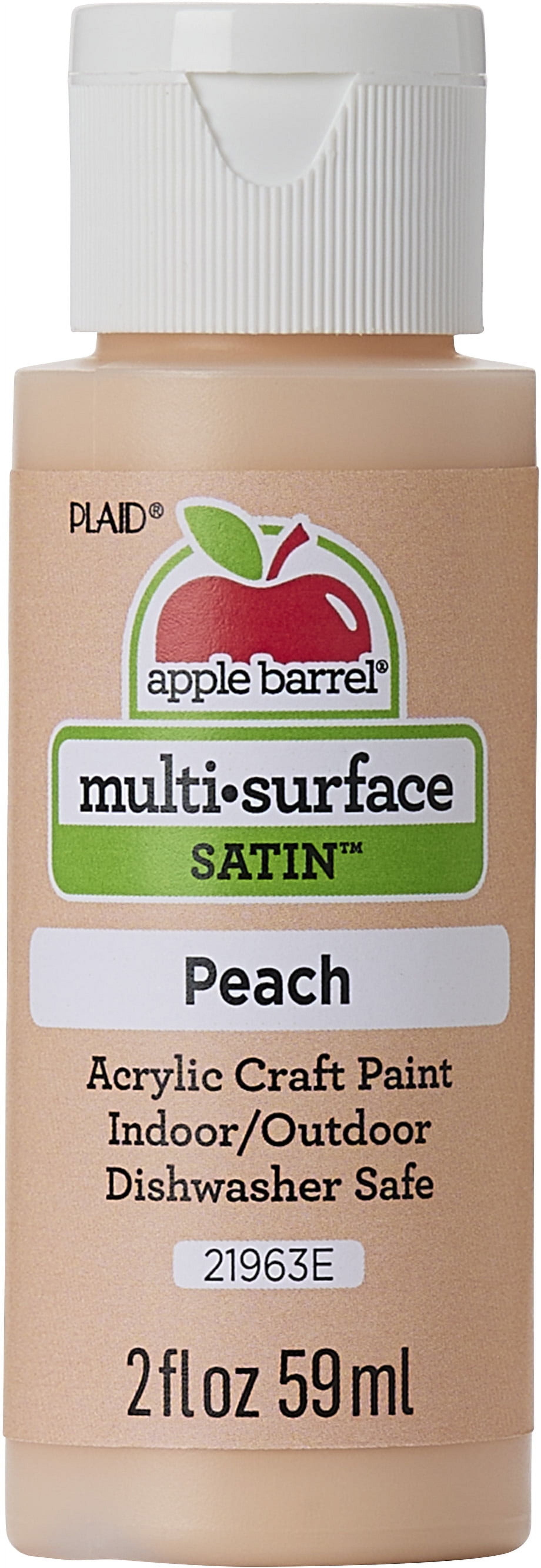 (3 pack) Apple Barrel Multi-Surface Acrylic Craft Paint, Satin Finish, Peach, 2 fl oz