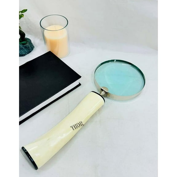 Vintage extra strong magnifying glass with White handle reading tool reading glasses reading aid