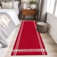 thumbnail image 4 of Solid Color Washable Area Rug 2x6 Red Low-Profile Area Rugs with Non Slip Backing Indoor Floor Carpet for Entrance Living Room Bedroom Home Office, 4 of 9