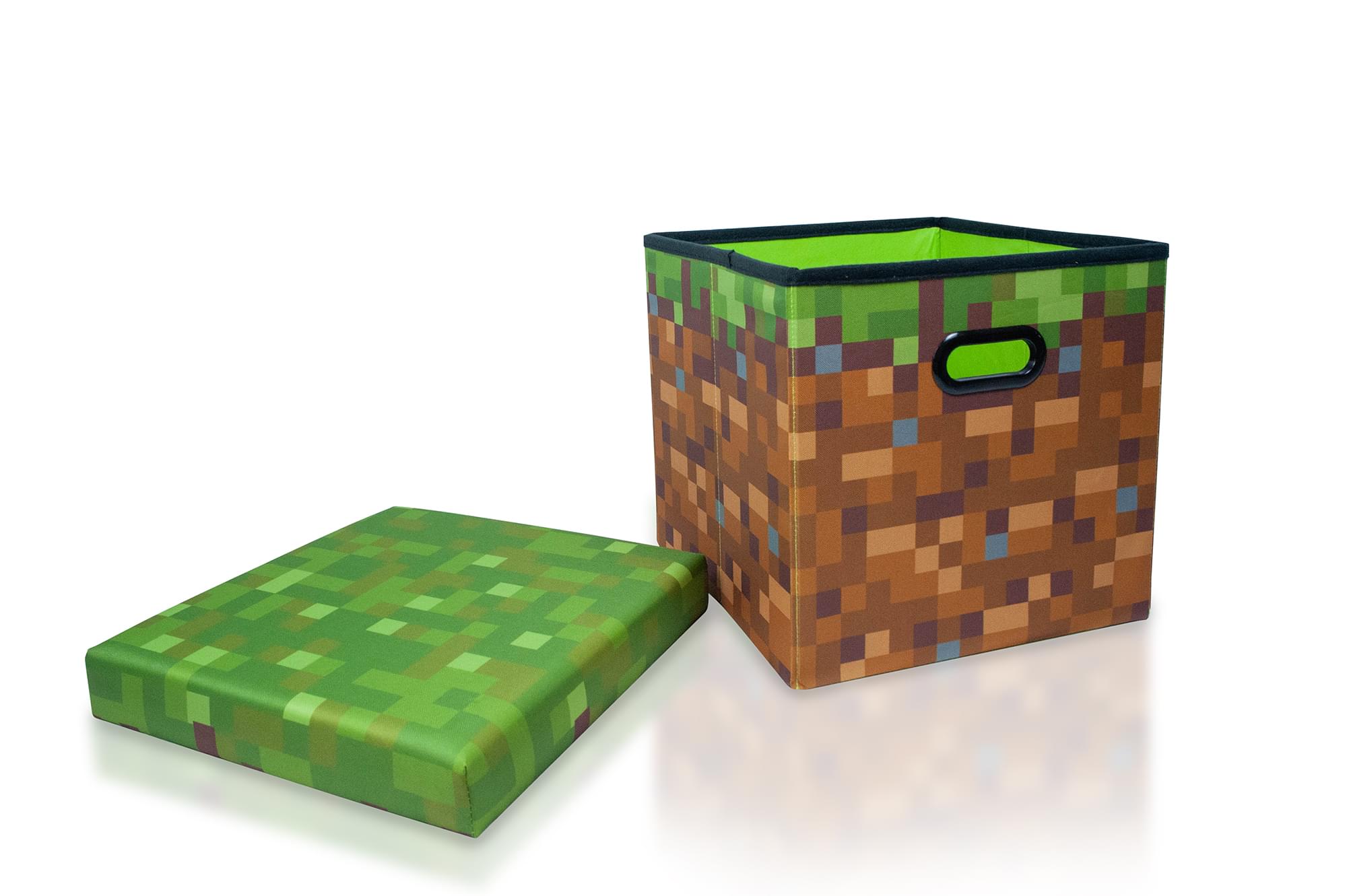 Minecraft Grass Block Storage Tote | Minecraft Storage Cube | 15-Inch Box & Lid - image 3 of 7