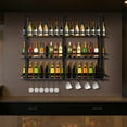 thumbnail image 5 of golytefs Wall Mounted Wine Rack with Glass Holder Hanging Bar Liquor Storage Rack 47in Industrial Wall Mounted Wine Rack for Home Dining Room & Kitchen, 5 of 7