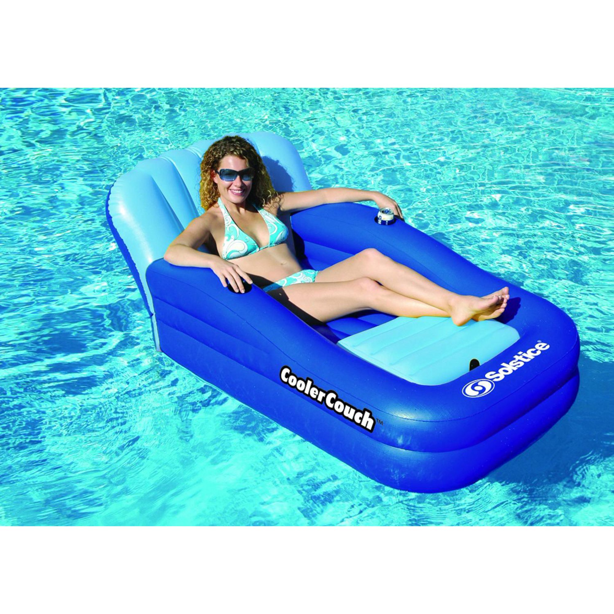 54 Blue Cooler Couch Inflatable Swimming Pool Lounger With On