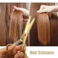 thumbnail image 2 of Unique Bargains Hair Scissors Hair Cutting Scissors Stainless Steel Razor Hair Trimming Scissors 6.5' Long Gold Tone, 2 of 7