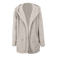 thumbnail image 4 of Versatile Reversible Hooded Jacket for Everyday Wear Lightweight Cozy Open Front Cardigan Outerwear for Spring and Fall Women's Bomber Jacket Casual Coat, 4 of 5