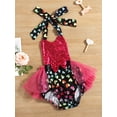 thumbnail image 2 of Qmyliery Baby Girls Romper, Mesh Splicing Sleeveless Hanging Neck Jumpsuit Birthday Gift, 2 of 8