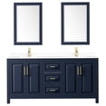 thumbnail image 3 of Wyndham Collection Daria 72" Wood & Marble Double Bathroom Vanity in Blue/Gold, 3 of 6