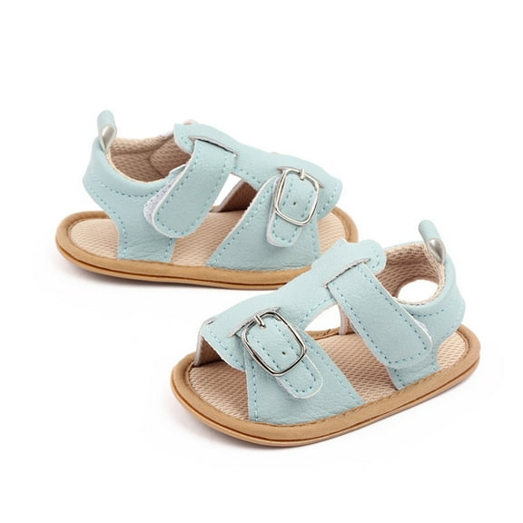 Aayomet Summer Soft Solid Baby Anti Slip Bow Girls Shoes Crib Baby Shoes Toddle Baby Shoes Toddler Sandals Size 4 Boy,Blue 6