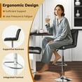 thumbnail image 6 of Costway Modern Bar Stools Set of 2 PU Leather Upholstered Swivel Counter Stools with Back Black, 6 of 9
